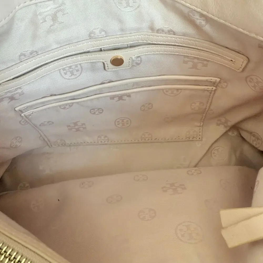 TORY BURCH Quilted‎ Leather Chain Tote Bag Pink Shoulder Purse Classic Luxury